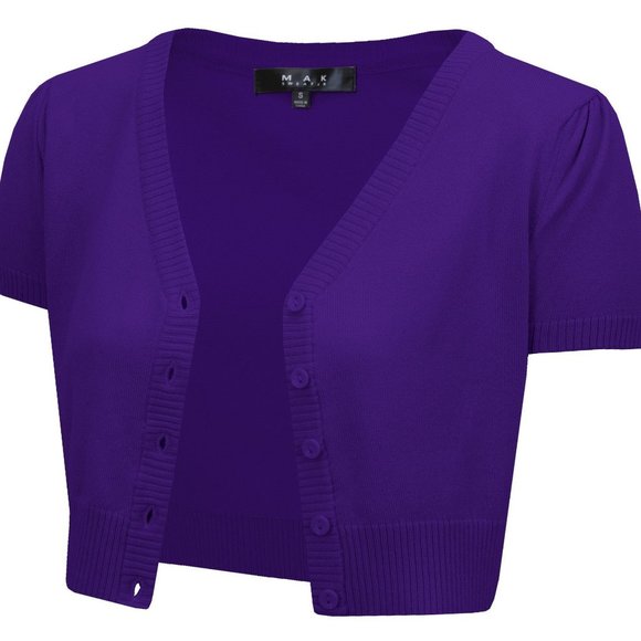 Cropped Bolero Cardigan Sweater Lot of 4 Retro Vintage style mak yemak brand - Picture 5 of 7